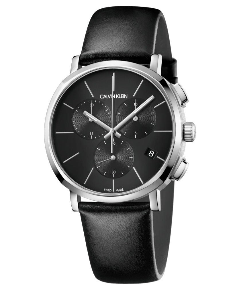  Shop Authentic Calvin Klein Posh Black Dial Black Leather Strap Watch for Men - K8Q371C1 - Luxxuri