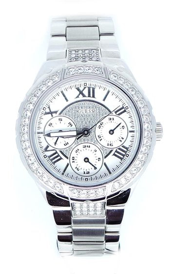 Guess Viva Quartz Silver Dial Silver Steel Strap Watch For Women - W0111l1