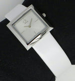  Shop Authentic Calvin Klein Mark Silver Dial White Leather Strap Watch for Women - K3R231L6 - Luxxuri