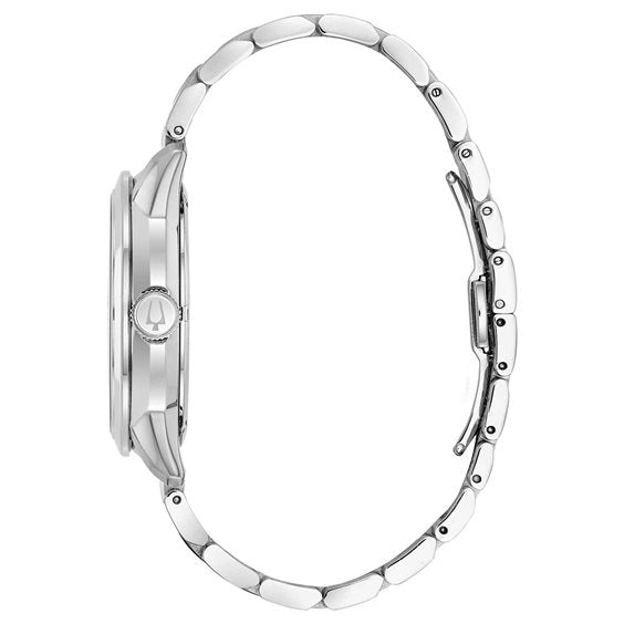 Bulova BVA Series Dual Aperture Silver Dial Silver Steel Strap Watch for Men - 96A118