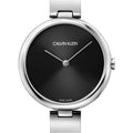  Shop Authentic Calvin Klein Wavy Black Dial Silver Steel Strap Watch for Women - K9U23141 - Luxxuri