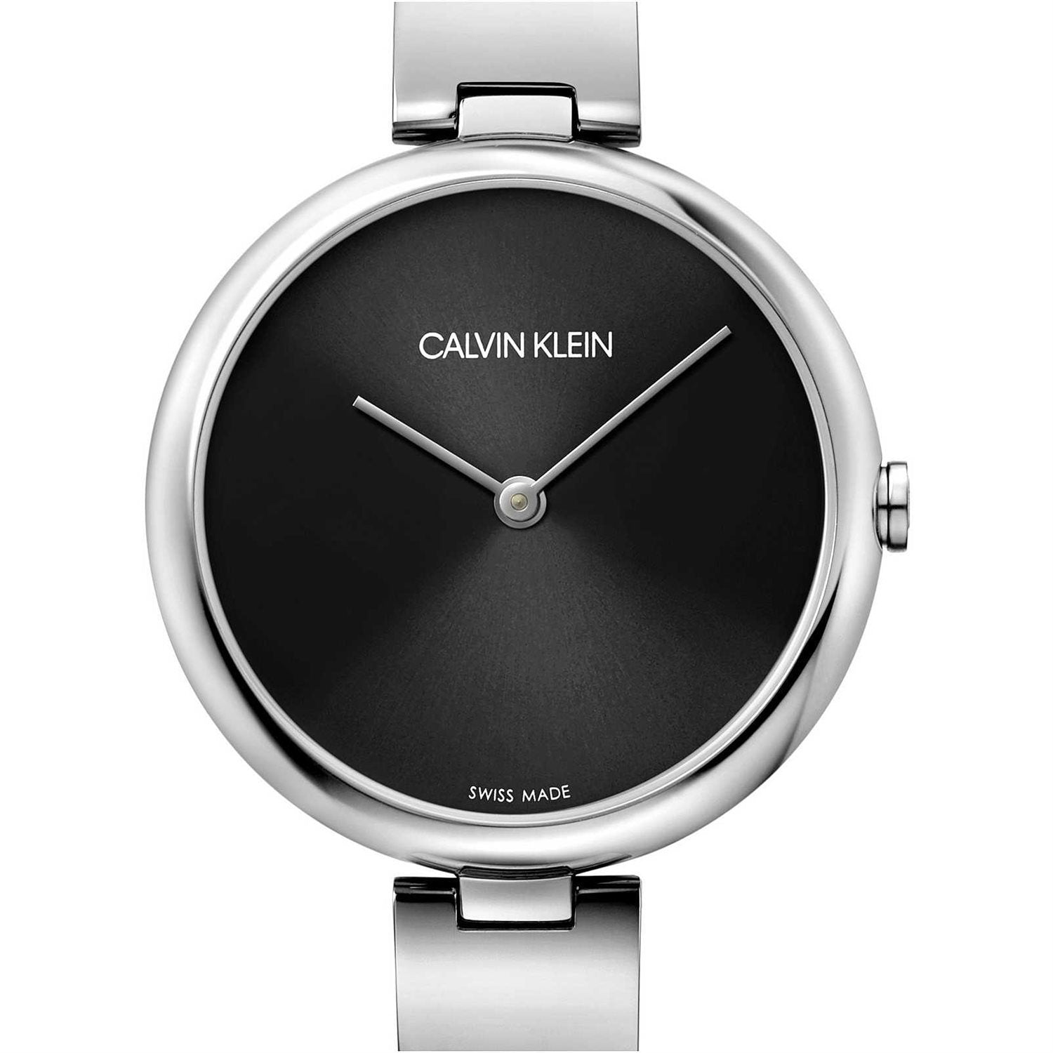  Shop Authentic Calvin Klein Wavy Black Dial Silver Steel Strap Watch for Women - K9U23141 - Luxxuri