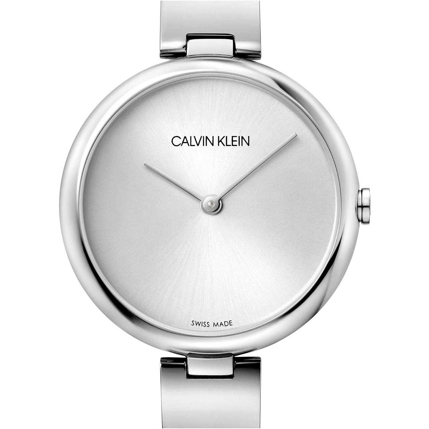  Shop Authentic Calvin Klein Wavy Silver Dial Silver Steel Strap Watch for Women - K9U23146 - Luxxuri