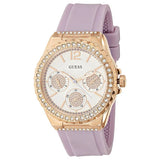  Shop Authentic Guess Starlight Diamonds White Dial Purple Rubber Strap Watch for Women - W0846L6 - Luxxuri