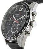  Shop Authentic Tommy Hilfiger Luke Quartz Black Dial Black Leather Strap Watch for Men - 1791117 - Luxxuri