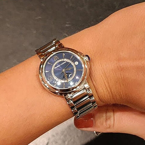  Shop Authentic Maurice Lacroix Fiaba Moonphase Blue Dial Silver Steel Strap Watch for Women - FA1084-SS002-420-1 - Luxxuri