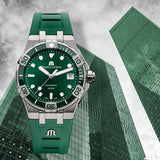  Shop Authentic Maurice Lacroix Aikon Venturer Green Dial Green Rubber Strap Watch for Men - AI6057-SSL50-630-5 - Luxxuri
