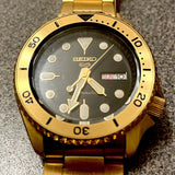  Shop Authentic Seiko 5 Sports Automatic Black Dial Gold Steel Strap Watch For Men - SRPK18 - Luxxuri