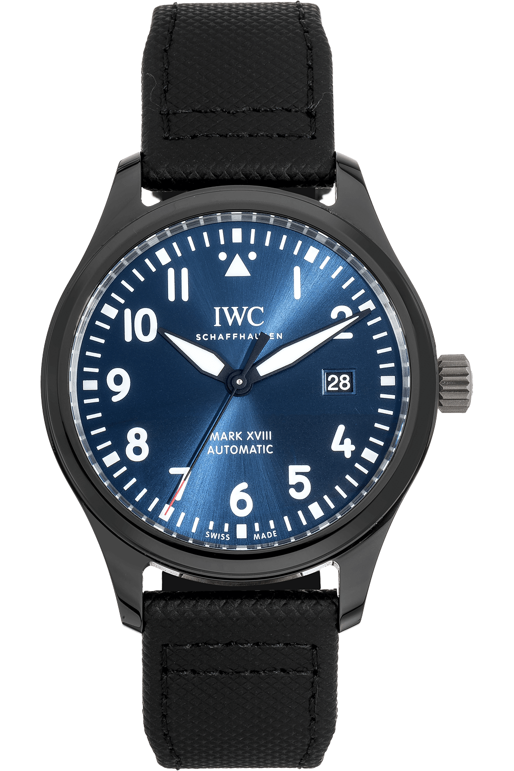  Shop Authentic IWC Pilot’s Watch Mark XVIII Edition “Laureus Sport for Good Foundation" Blue Dial Black Nylon Strap Watch for Men - IW324703 - Luxxuri