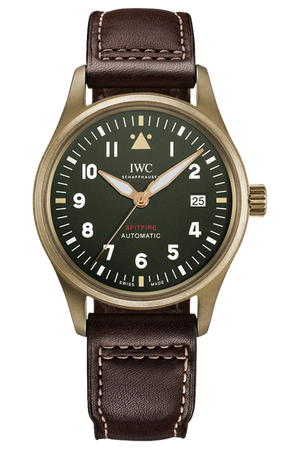  Shop Authentic IWC Pilot's Watch Automatic Spitfire Green Dial Brown Leather Strap Watch for Men - IW326802 - Luxxuri