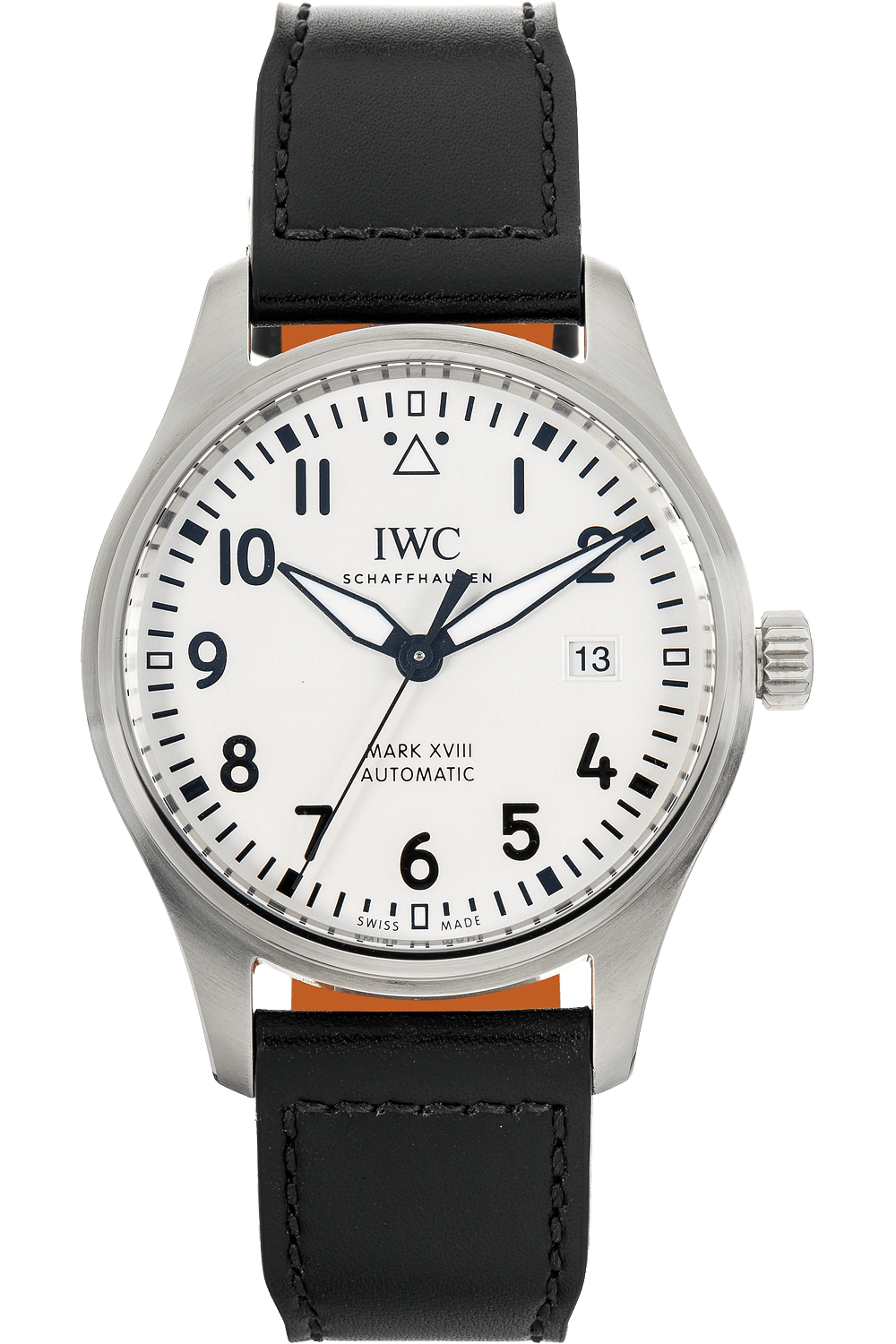  Shop Authentic IWC Pilot's Watch Mark XVIII White Dial Black Leather Strap Watch for Men - IW327002 - Luxxuri