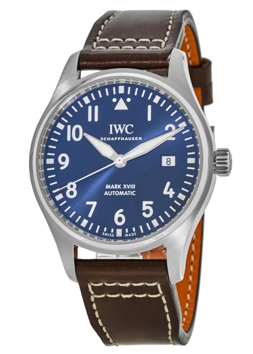  Shop Authentic IWC Pilot's Mark XVIII Le Petit Prince Blue Dial Brown Leather Strap Watch for Men - IW327004 - Luxxuri
