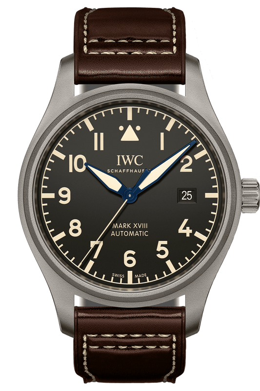  Shop Authentic IWC Pilot's Watch Mark XVIII 40mm Black Dial Brown Leather Strap Watch for Men - IW327006 - Luxxuri