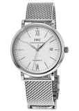  Shop Authentic IWC Portofino Automatic White Dial Silver Mesh Bracelet Watch for Men - IW356505 - Luxxuri