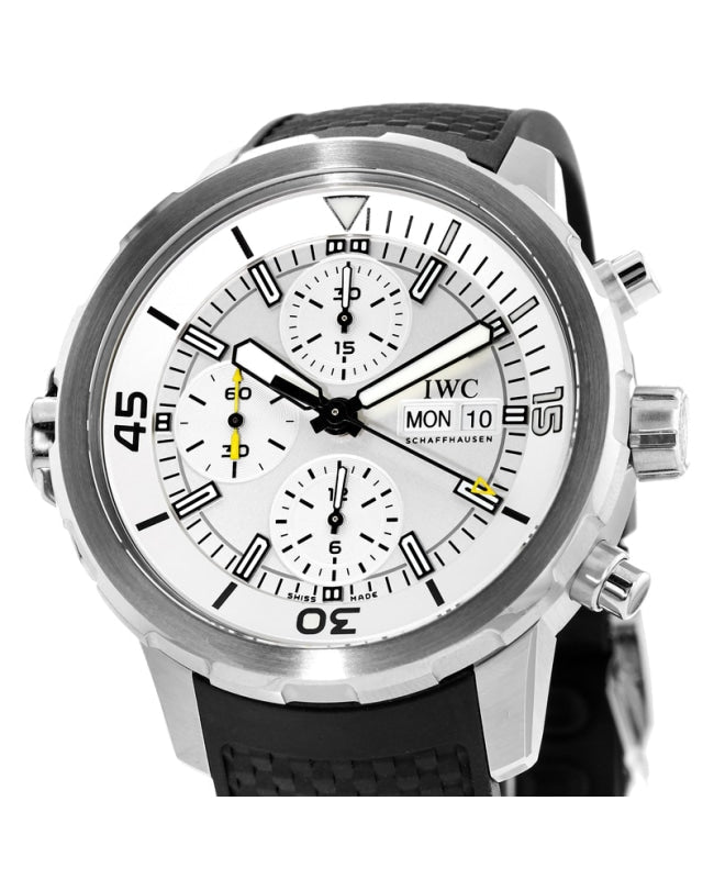  Shop Authentic IWC Aquatimer Chronograph White Dial Black Rubber Strap Watch for Men - IW376801 - Luxxuri