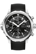  Shop Authentic IWC Aquatimer Chronograph Black Dial Black Leather Strap Watch for Men - IW376803 - Luxxuri