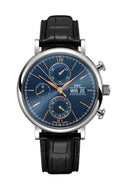  Shop Authentic IWC Portofino Chronograph Blue Dial Black Leather Strap Watch for Men - IW391036 - Luxxuri