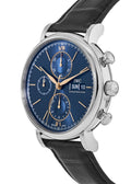  Shop Authentic IWC Portofino Chronograph Blue Dial Black Leather Strap Watch for Men - IW391036 - Luxxuri