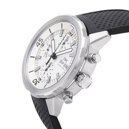  Shop Authentic IWC Aquatimer Chronograph White Dial Black Rubber Strap Watch for Men - IW376801 - Luxxuri