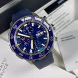  Shop Authentic IWC Aquatimer Chronograph Blue Dial Blue Rubber Strap Watch for Men - IW376711 - Luxxuri