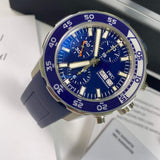  Shop Authentic IWC Aquatimer Chronograph Blue Dial Blue Rubber Strap Watch for Men - IW376711 - Luxxuri