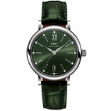  Shop Authentic IWC Portofino Automatic Green Dial Green Leather Strap Watch for Women - IW357405 - Luxxuri
