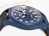  Shop Authentic IWC Pilot’s Watch Automatic "Laureus Sport for Good" Edition Blue Dial Blue Nylon Strap Watch for Men - IW328101 - Luxxuri