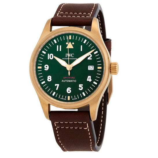  Shop Authentic IWC Pilot's Watch Automatic Spitfire Green Dial Brown Leather Strap Watch for Men - IW326802 - Luxxuri