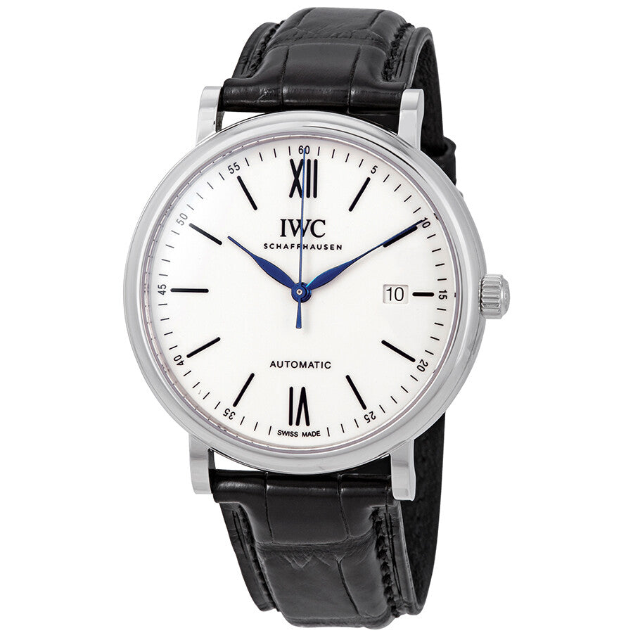  Shop Authentic IWC Portofino Automatic '150 Years' Edition Automatic White Dial Black Leather Strap Watch for Men - IW356519 - Luxxuri