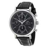  Shop Authentic IWC Portofino Chronograph Black Dial Black Leather Strap Watch for Men - IW391008 - Luxxuri