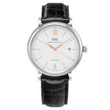  Shop Authentic IWC Portofino Automatic White Dial Black Leather Strap Watch for Men - IW356517 - Luxxuri