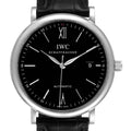  Shop Authentic IWC Portofino Automatic Black Dial Black Leather Strap Watch for Men - IW356502 - Luxxuri