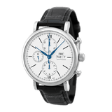  Shop Authentic IWC Portofino Chronograph White Dial Black Leather Strap Watch for Men - IW391024 - Luxxuri
