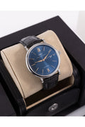  Shop Authentic IWC Portofino Automatic Blue Dial Black Leather Strap Watch for Men - IW356523 - Luxxuri