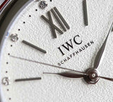  Shop Authentic IWC Portofino Automatic Diamonds Silver Dial Red Leather Strap Watch for Women - IW357408 - Luxxuri
