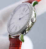  Shop Authentic IWC Portofino Automatic Diamonds Silver Dial Red Leather Strap Watch for Women - IW357408 - Luxxuri