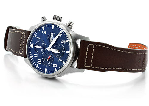  Shop Authentic IWC Pilots Watch Mark XVII Edition Le Petit Prince Blue Dial Brown Leather Strap Watch for Men - IW326506 - Luxxuri