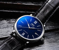  Shop Authentic IWC Portofino '150 Years Edition' Automatic Blue Dial Black Leather Strap Watch for Men - IW356518 - Luxxuri