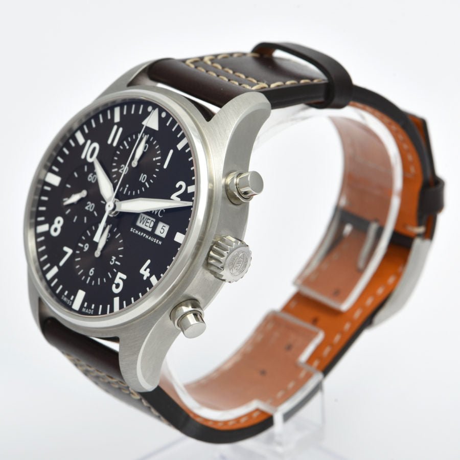  Shop Authentic IWC Pilot's Watch Chronograph Edition Brown Dial Brown Leather Strap Watch for Men - IW377713 - Luxxuri