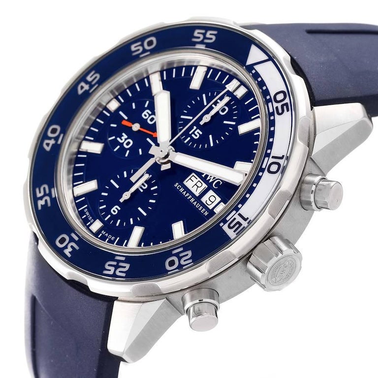  Shop Authentic IWC Aquatimer Chronograph Blue Dial Blue Rubber Strap Watch for Men - IW376711 - Luxxuri