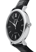  Shop Authentic IWC Portofino Automatic Black Dial Black Leather Strap Watch for Men - IW356502 - Luxxuri