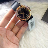 Shop Authentic Marc Jacobs Amy Black Dial Black Leather Strap Watch for Women - MBM1225 - Luxxuri