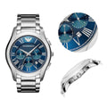  Shop Authentic Emporio Armani Chronograph Quartz Blue Dial Silver Steel Strap Watch For Men - AR11082 - Luxxuri
