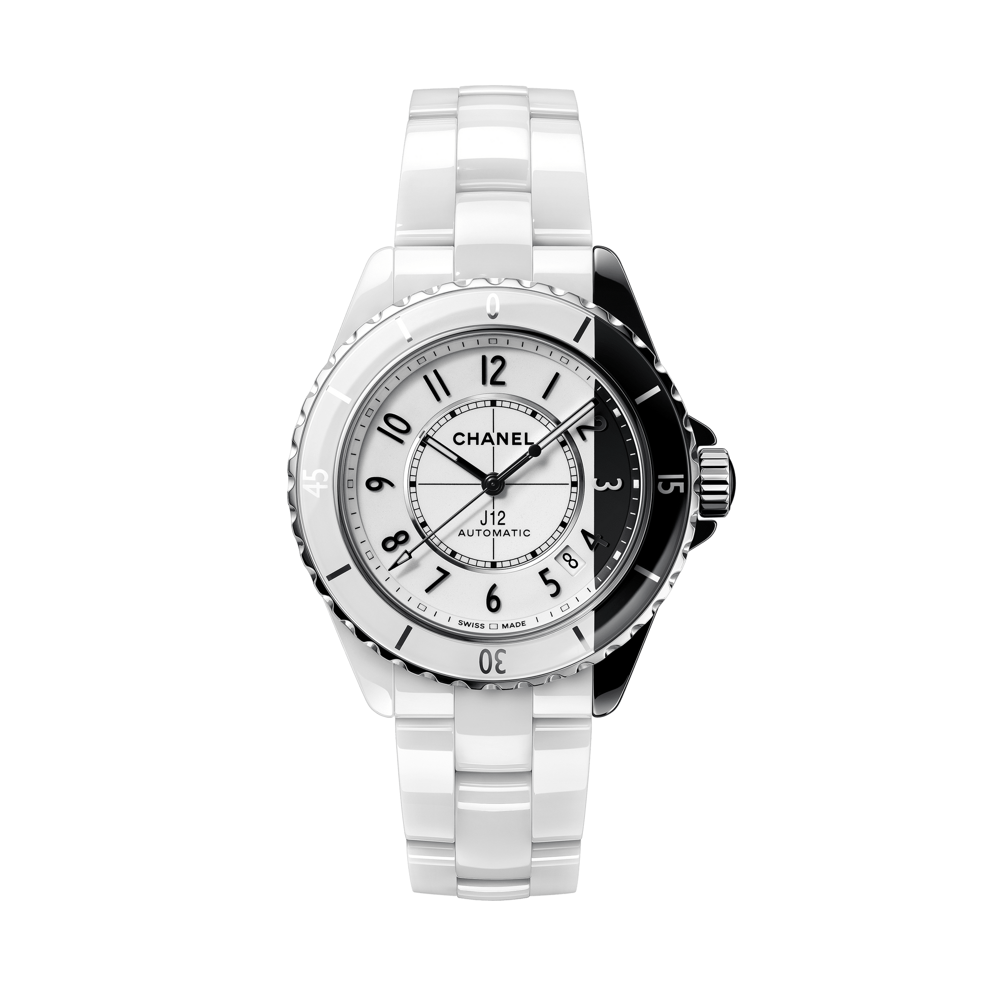  Shop Authentic Chanel J12 Quartz White Dial White Steel Strap Watch for Women - J12 H5698 - Luxxuri