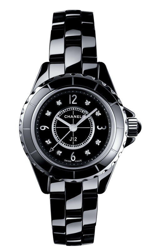  Shop Authentic Chanel J12 Diamonds Black Dial Black Steel Strap Watch for Women - J12 H2569 - Luxxuri