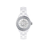  Shop Authentic Chanel J12 Quartz Diamonds White Dial White Steel Strap Watch for Women - J12 H6418 - Luxxuri