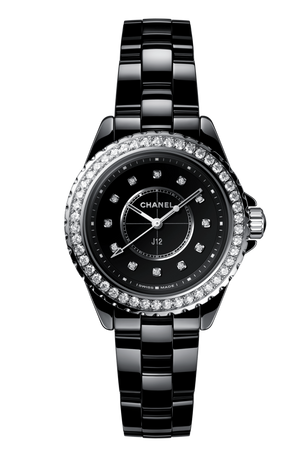  Shop Authentic Chanel J12 Diamonds Ceramic Black Dial Black Steel Strap Watch for Women - J12 H3108 - Luxxuri