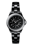  Shop Authentic Chanel J12 Diamonds Ceramic Black Dial Black Steel Strap Watch for Women - J12 H3108 - Luxxuri