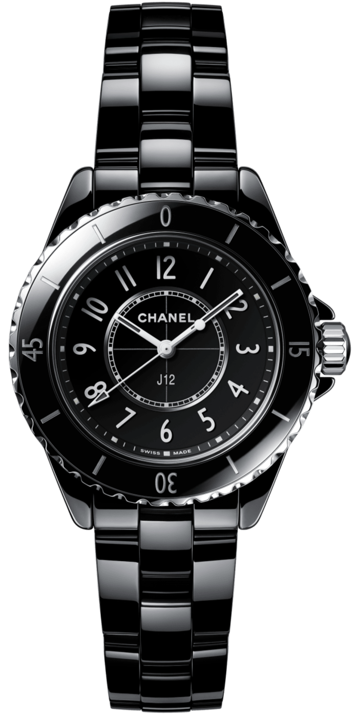 Chanel J12 Quartz Black Dial Black Steel Strap Watch for Women - J12 H5695