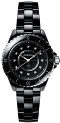  Shop Authentic Chanel J12 Quartz Diamonds Black Dial Black Steel Strap Watch for Women - J12 H5701 - Luxxuri